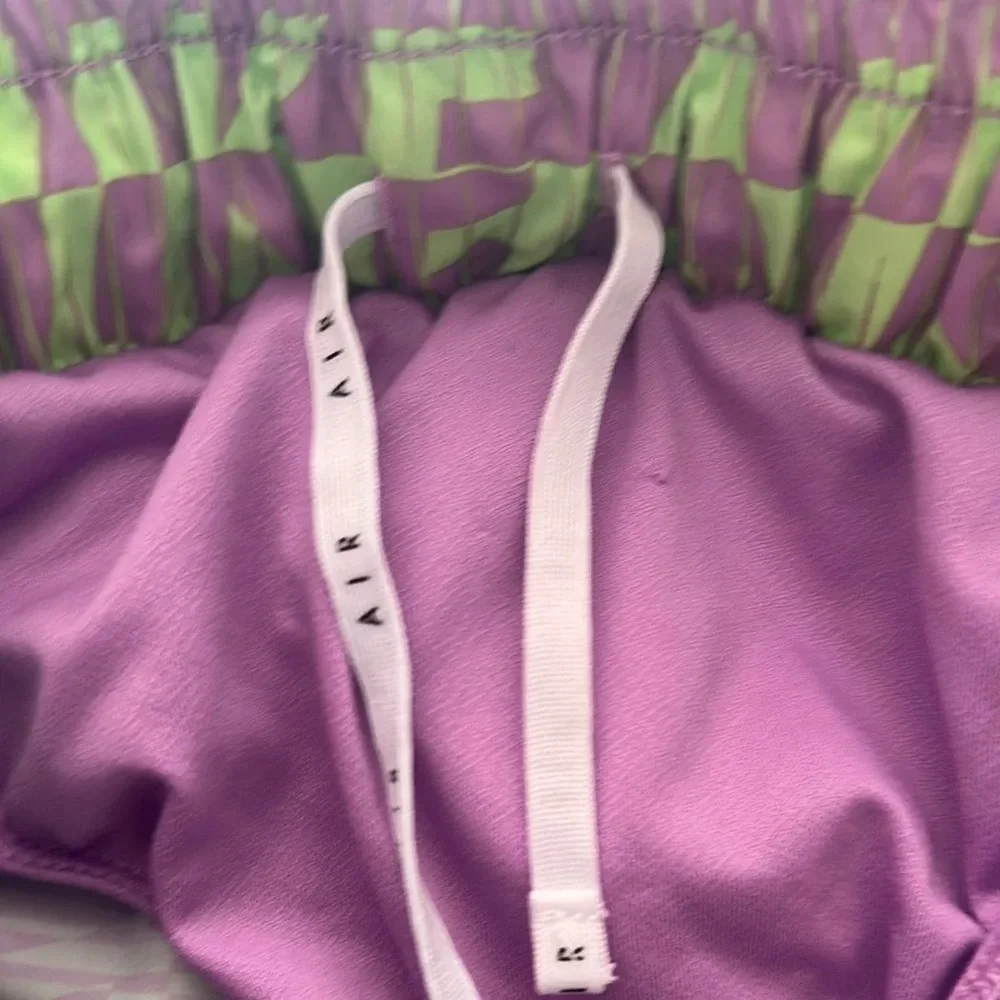 Nike Purple and Green Athletic Shorts with Dynamic Design